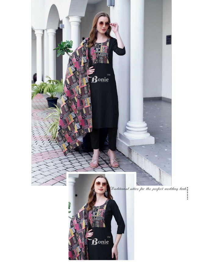 Divya Vol 1 By Bonie Heavy Rayon Stylish Kurti With Bottom Dupatta Wholesale Online